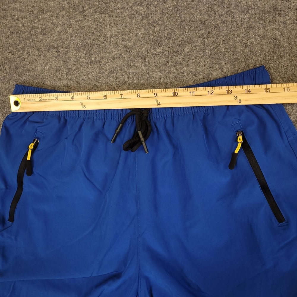 Athletic Travel Pants Men 32x30 Blue Stretch Drawstring Zip Pocket High Rise NWT - Picture 8 of 15